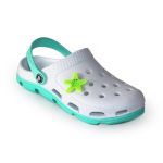 Papuci/saboti, clogs, pentru femei, spuma EVA, alb si turcoaz, marimea 38, Jose Amorales GartenVIP DiyLine