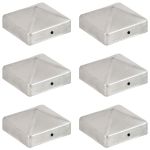 Capace stâlpi de gard piramidă 6 buc. metal galvanizat 71x71 mm GartenMobel Dekor