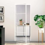 Ușă de interior alb 83x201,5 cm sticlă securiz. / aluminiu slim GartenMobel Dekor
