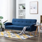 Canapea de 3 persoane, material textil, albastru GartenMobel Dekor