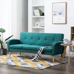 Canapea de 3 persoane, material textil, verde  GartenMobel Dekor