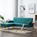Canapea în formă de L, verde, 186x136x79 cm, tapițerie textilă GartenMobel Dekor