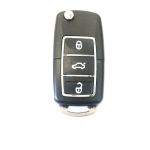 Carcasa Cheie Briceag VW 3 Butoane Chrom-Negru Butoane Albe Design NOU AutoProtect KeyCars