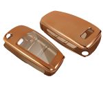 Husa Cheie Briceag Audi 3 Butoane Gold TPU+PC AutoProtect KeyCars