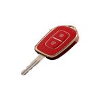Husa Cheie Dacia Logan,Sandero, Duster,Dokker, Spring 2 Butoane, TPU, Design, Rosu cu contur Auriu AutoProtect KeyCars
