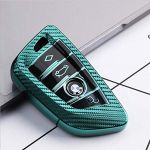 Husa Cheie Smartkey BMW 3/4 Butoane Seria G Verde TPU+PC Carbon AutoProtect KeyCars