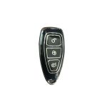 Husa Cheie Auto Ford Kuga, Negru cu contur Silver, Smartkey, Tpu AutoProtect KeyCars