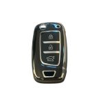Husa Cheie Briceag Hyundai Tucson, Elantra, Accent, Solaris, Kona, Verna, I30, 2017+, 3 Butoane, Tpu, Negru cu contur Silver AutoProtect KeyCars