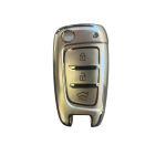 Husa Cheie Briceag Hyundai Tucson, Elantra, Accent, Solaris, Kona, Verna, I30, 2017+, 3 Butoane, Tpu, Silver AutoProtect KeyCars