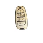 Husa Cheie Hyundai Tucson, 2022-2024, Smartkey, 6 Butoane, Tpu, Alb cu contur silver AutoProtect KeyCars