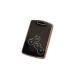Husa TPU Renault Captur, Clio 4, Koleos, 4 Butoane, KEYLESS, Negru cu contur auriu AutoProtect KeyCars