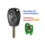 CHEIE CU CIP SI TELECOMANDA DACIA LOGAN PCF7961M 3 BUTOANE LAMELA HU136 AutoProtect KeyCars