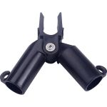 Conector plastic, superior, de tip X, reglabil, pentru araci de 11 mm, set 4 buc, negru GartenVIP DiyLine