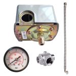 Progarden Set accesorii hidrofor, presostat mecanic ¼”, manometru 0-12bar, racord 5 cai, racord flexibil ProAdvanced PowerfulTools