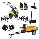 ProGARDEN Pachet Campo 703 Motocultor 7CP + Remorca RM500C + Plug simplu + Plug bilonat/rarita + 2 Roti metalice 350x6 + 2L Ulei ProAdvanced PowerfulTools