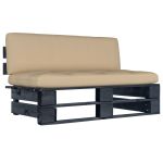 Canapea de mijloc de grădină din paleți, negru, lemn pin tratat GartenMobel Dekor
