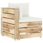 Canapea de colț modulară cu perne, lemn verde tratat GartenMobel Dekor