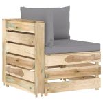 Canapea de colț modulară cu perne, lemn verde tratat GartenMobel Dekor