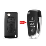 Carcasa Cheie Briceag Peugeot 407 3 Butoane Model Nou AutoProtect KeyCars