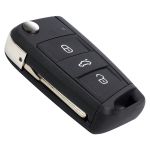Carcasa Cheie VW Golf MK7, 3 Butoane, Lamela HU66, Negru AutoProtect KeyCars