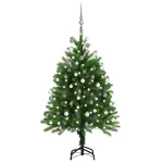 Brad de Crăciun pre-iluminat cu set globuri, verde, 120 cm GartenMobel Dekor