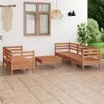 Set mobilier de grădină, 6 piese, maro miere, lemn masiv de pin GartenMobel Dekor