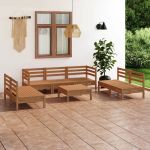 Set mobilier de grădină, 8 piese, maro miere, lemn masiv de pin GartenMobel Dekor
