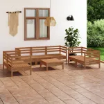 Set mobilier de grădină, 8 piese, maro miere, lemn masiv de pin GartenMobel Dekor