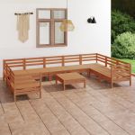 Set relaxare de grădină, 10 piese, maro miere, lemn masiv pin GartenMobel Dekor