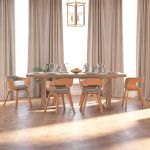 Scaune de bucătărie, 6 buc., gri taupe, lemn curbat și textil GartenMobel Dekor