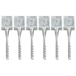 Țăruși de sol, 6 buc., argintiu, 14x14x58 cm, oțel galvanizat GartenMobel Dekor