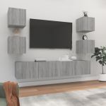 Set dulapuri TV, 6 piese, gri sonoma, lemn prelucrat GartenMobel Dekor