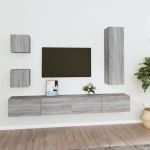 Set dulapuri TV, 5 piese, gri sonoma, lemn prelucrat GartenMobel Dekor