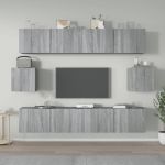 Set dulapuri TV, 6 piese, gri sonoma, lemn prelucrat GartenMobel Dekor