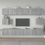 Set dulapuri TV, 6 piese, gri sonoma, lemn prelucrat GartenMobel Dekor