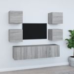 Set dulapuri TV, 6 piese, gri sonoma, lemn prelucrat GartenMobel Dekor