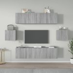 Set dulapuri TV, 6 piese, gri sonoma, lemn prelucrat GartenMobel Dekor