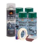 Kit complet reparatie si vopsire jante culoare Verde Metalizat, V4 FAVLine Selection