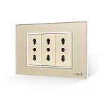 Priza Tripla cu Rama din Sticla LUXION, Standard Italian, 3M SmartElectro IntelligentHouse