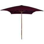 Umbrelă de soare de grădină, stâlp lemn, roșu bordo, 200x300 cm GartenMobel Dekor