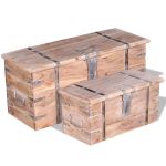 Set cufere de depozitare, 2 buc., lemn de acacia GartenMobel Dekor