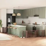 Poartă câini pliabilă cu ușă 12 panouri maro 600 cm, lemn plop GartenMobel Dekor