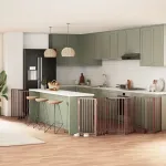 Poartă câini pliabilă cu ușă 12 panouri maro 600 cm, lemn plop GartenMobel Dekor