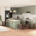 Poartă câini pliabilă cu ușă 15 panouri maro 750 cm, lemn plop GartenMobel Dekor