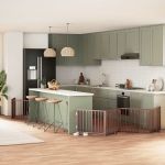 Poartă câini pliabilă cu ușă 6 panouri maro, 480 cm, lemn plop GartenMobel Dekor