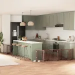 Poartă câini pliabilă cu ușă 9 panouri maro, 450 cm, lemn plop GartenMobel Dekor