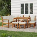 Set mobilier grădină cu perne, 11 piese, lemn masiv de acacia GartenMobel Dekor