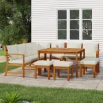 Set mobilier grădină cu perne, 11 piese, lemn masiv de acacia GartenMobel Dekor