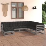 Set mobilier de grădină cu perne, 7 piese, lemn masiv de pin GartenMobel Dekor