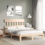Cadru de pat fără saltea, 140x190 cm, lemn masiv de pin GartenMobel Dekor